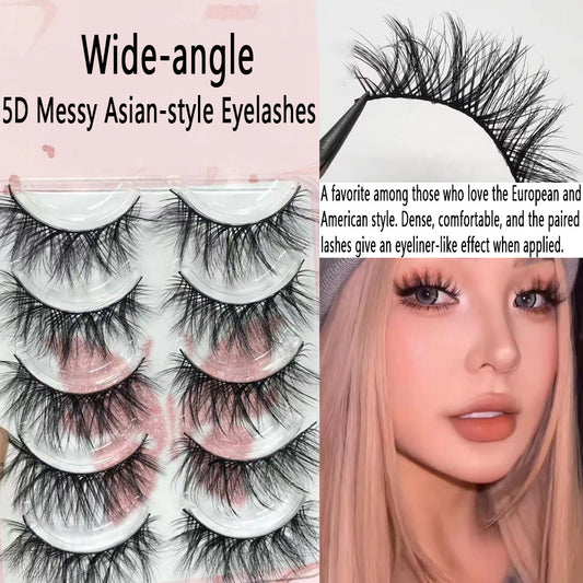 5D Wide-angle Messy Asian Style, Light European-mixed Blood Feeling, Dense Barbie Comic False Eyelashes, Extremely Beautiful in Photos