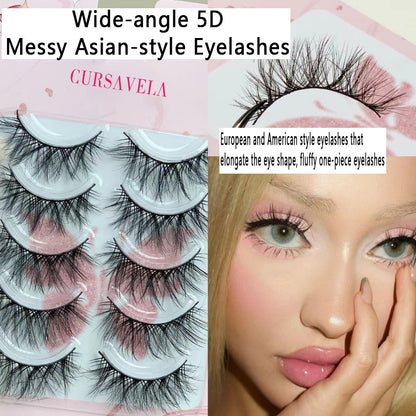 5D Wide-angle Messy Asian Style, Light European-mixed Blood Feeling, Dense Barbie Comic False Eyelashes, Extremely Beautiful in Photos