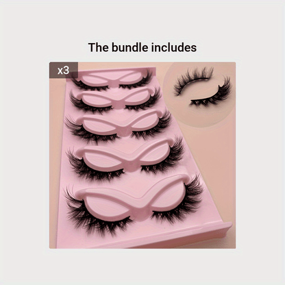 5 Pairs of Fox Eye Lashes, Winged Short Strip Lashes, Natural Cat Eye Effect, 3D Faux Mink, Lightweight and Breathable, Perfect for Daily Wear and Parties.