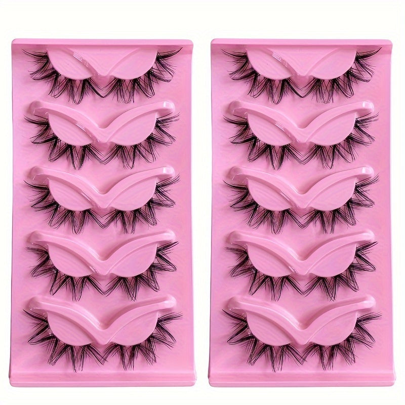 Classic Volume Eyelashes 100pcs 10 Pairs Natural Look False Eyelashes  Soft & Flexible, Reusable, Various Styles for All Eye Shapes