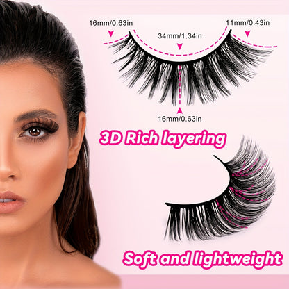 Russian Volume False Eyelashes | 3/9/15 Pairs | Fluffy & Thick C-Curl for Parties & Everyday Glam | Beginner-Friendly