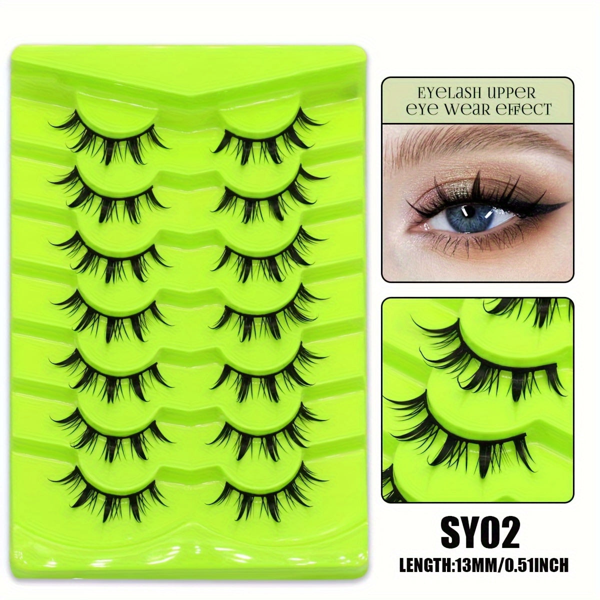 Easy Fan Eyelashes 7 Pairs Manga Lashes - Natural Individual Anime Lashes, Eyelash Extensions for Anime-Inspired Makeup