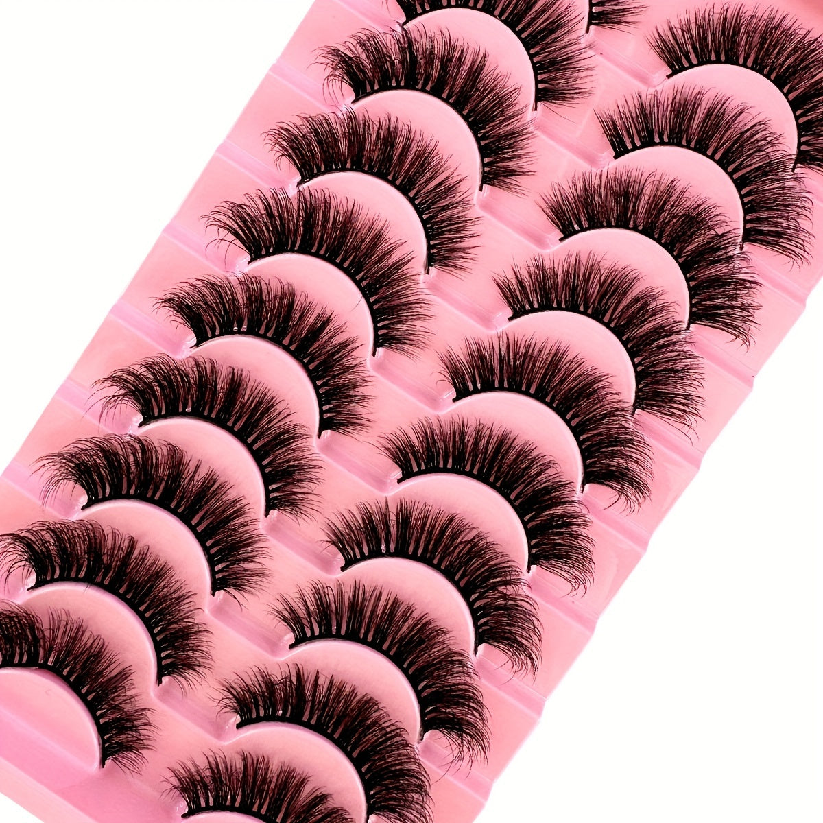 Classic Volume Eyelashes 10 Pairs Soft & Fluffy 3D Faux Mink False Eyelashes - Handmade Dense Volume for Natural Look, Reusable & Comfortable