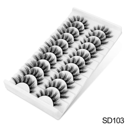 Classic Volume Eyelashes 10 Pairs of Luxurious 6D Faux Mink Lashes - Natural, Fluffy, Dramatic False Eyelashes for Makeup - Reusable, Lightweight, Comfortable Eyelash Extensions for Everyday Wear