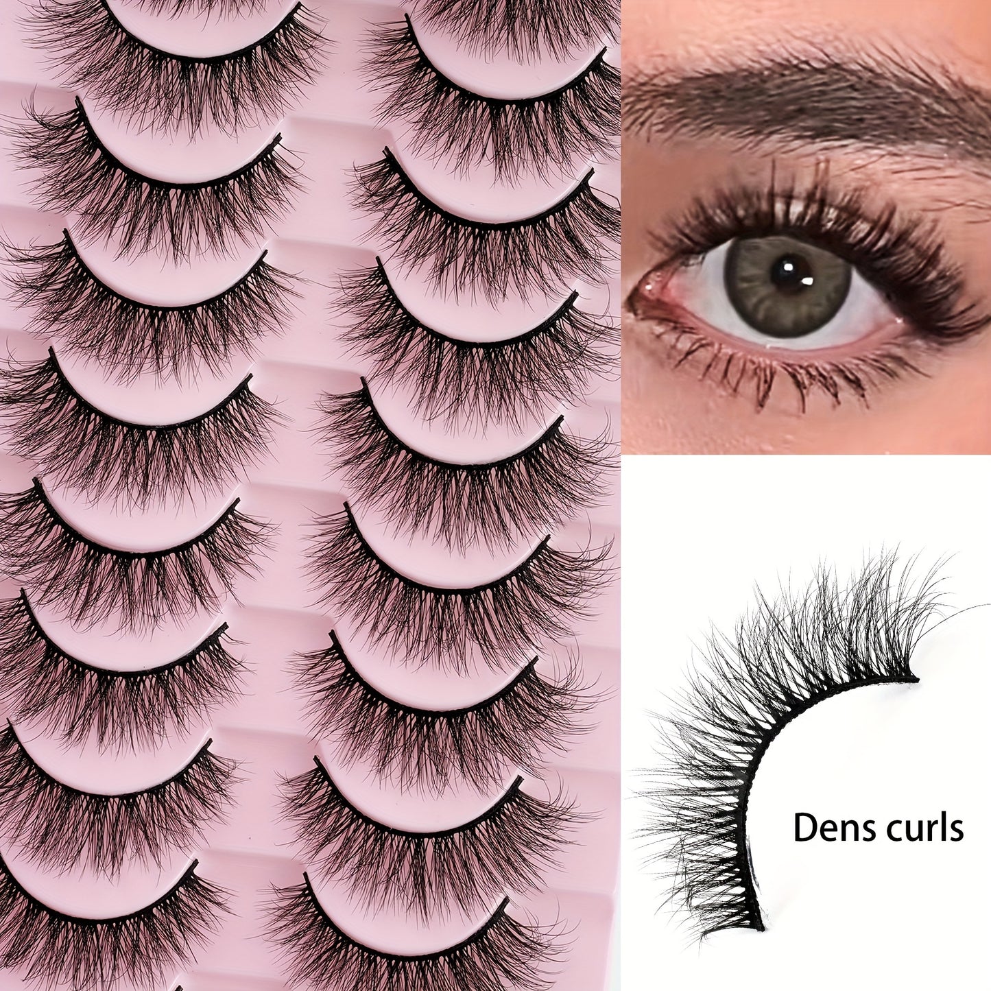 3D Fluffy Natural Look False Eyelashes for Manga & Anime, Reusable, Perfect for Daily & Cosplay Looks