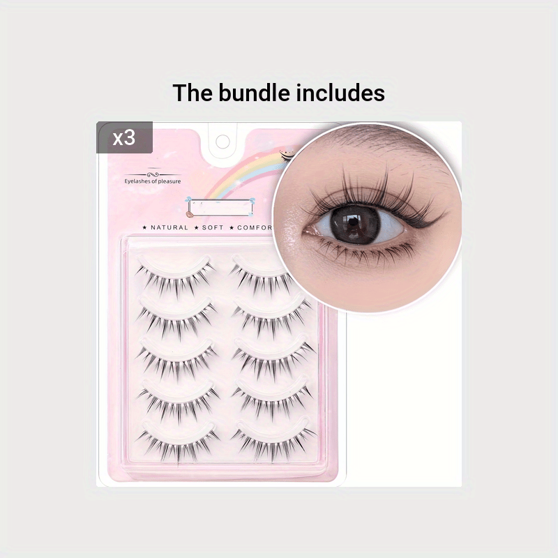 New Arrival 5 Pairs Luxurious 3D Faux Mink Lashes with Strong Hold Glue - Natural, Fluffy, Reusable, Lightweight, Comfortable for Dramatic Eyes