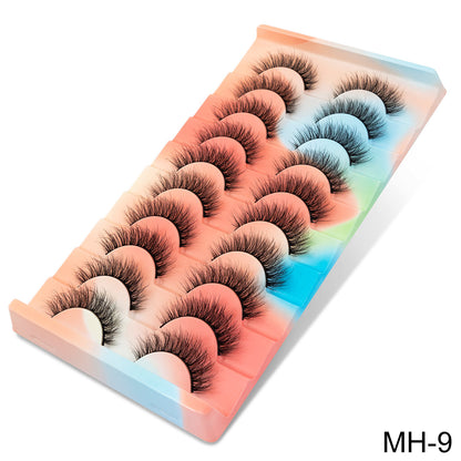 10 Pairs 3D Mink Eyelashes - Exquisitely Fluffy, Ultra Soft, Delicately Wispy, Utterly Natural, Stylish Cross Eyelash Extension, Highly Reusable, False Lashes Ideal for Makeup.