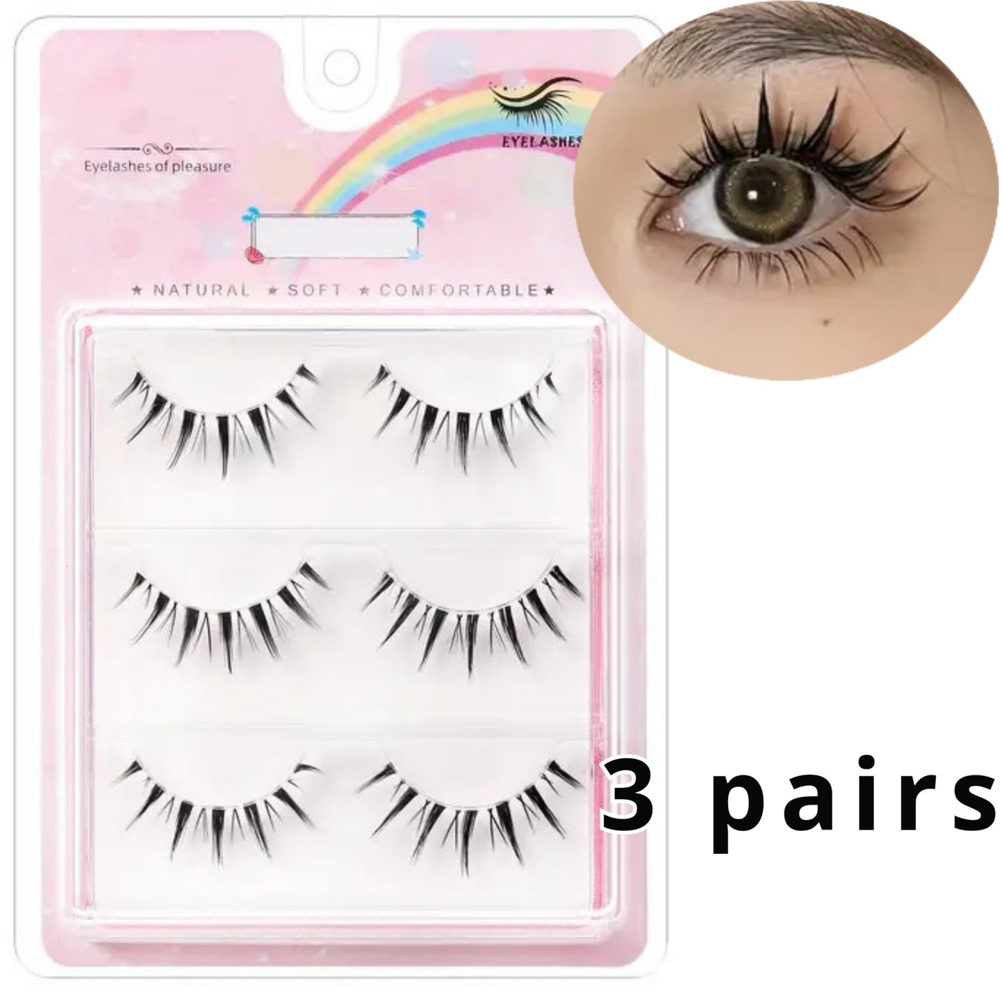 Dramatic 3D Thick & Curly False Eyelashes - Beginner-Friendly, Reusable, Self-Adhesive for Bold Anime Looks