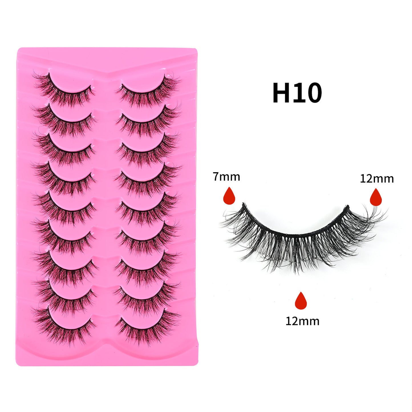 More style 9 Pairs 5D Explosion Style False Eyelashes, Large Capacity, Dense and Curled Self-Extension Lashes, Natural Stiff Stem False Eyelashes