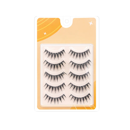 100 pcs Little Devil One-Piece Full Strip Lashes | Realistic Natural Transparent Band Lashes | 5 Pairs of Voluminous Eyelashes Wholesale