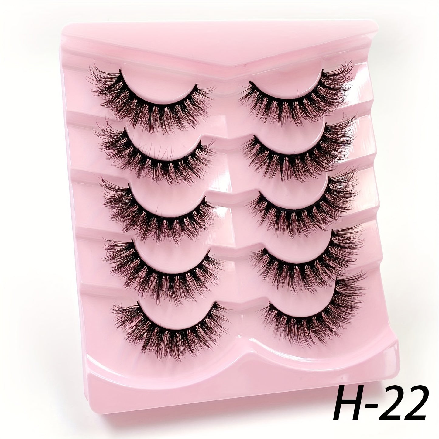 5 Pairs 3D Fluffy False Eyelashes, Wispy Natural Full Strip Lashes, Dramatic Volume Reusable Unscented for Daily Wear