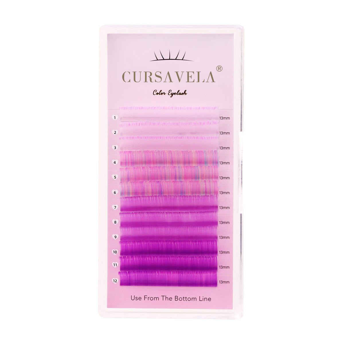 100pcs Colorful Eyelash Individual  Extensions for Halloween – Mix of Pink, Red, Green, Blue, and Purple by CURSAVELA