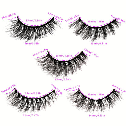 20 Pairs 3D Light Volume Natural Cross Fluffy Cat Eye False Eyelashes | Soft, Reusable, Easy to Apply | Perfect for Everyday Wear or Special Occasions