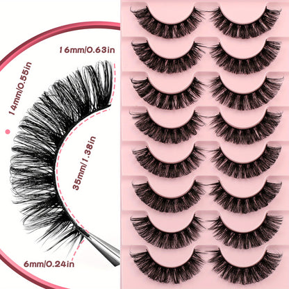 Classic Volume Eyelashes Multipack False Lashes - Natural Look Strip Lashes, Fluffy D Curl Eyelashes for Volume, Fake Lashes Pack for Stunning Eye Makeup