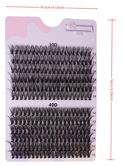 100pcs 12 Rows Large Capacity Cluster Eyelashes–240 Strands,Naturally Dense Grafting Lashes