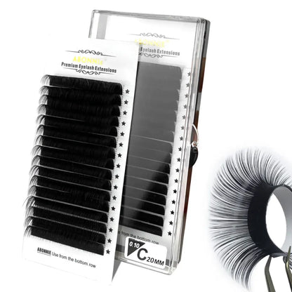 CURSAVELA Wholesale 16Rows Classic Lash Extensions Custom Brand Single Eyelash Premium Russian Volume Eyelash Extensions Fans