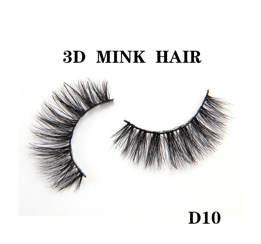 3D Mink Fur Faux Eyelashes, Voluminous and Messy Style, Natural Mink Effect, European and American Style