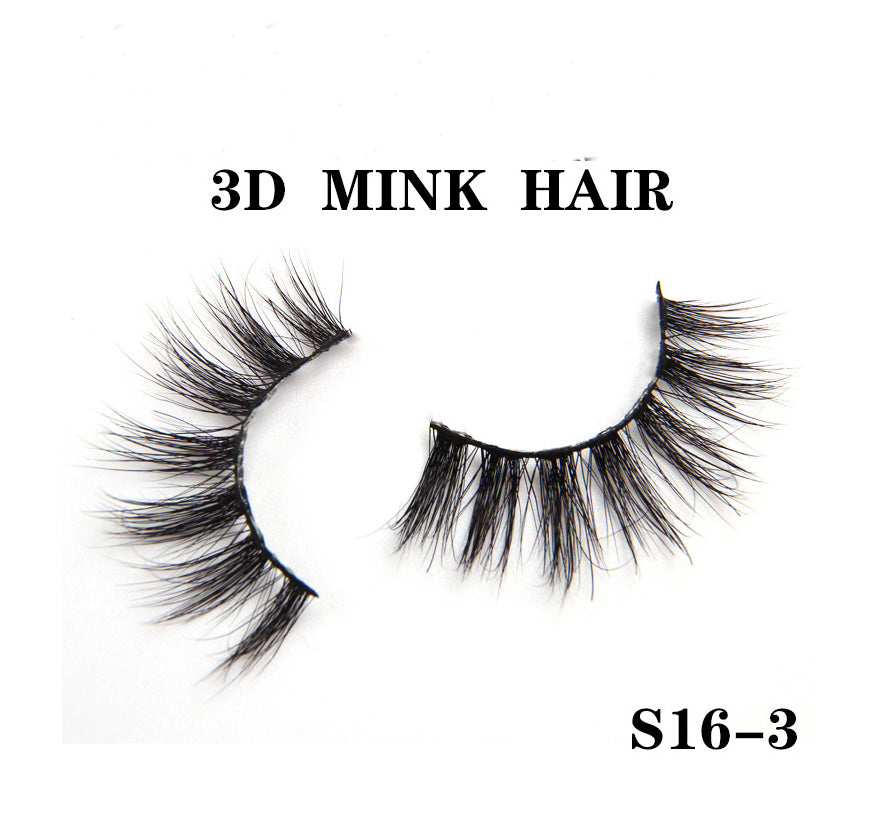 3D Mink Fur Faux Eyelashes, Voluminous and Messy Style, Natural Mink Effect, European and American Style