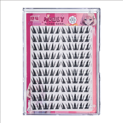 100pcs 10 - Row Glue - free Self - Adhesive Butterfly Girl False Eyelashes, Natural & Photogenic, Stiff Band for Easy Application