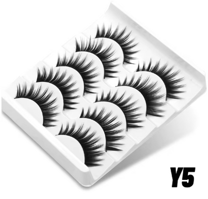 Cat Eye False Eyelashes – 5/7 Pairs Half Lashes, Fluffy Soft Invisible Band Mink Lashes