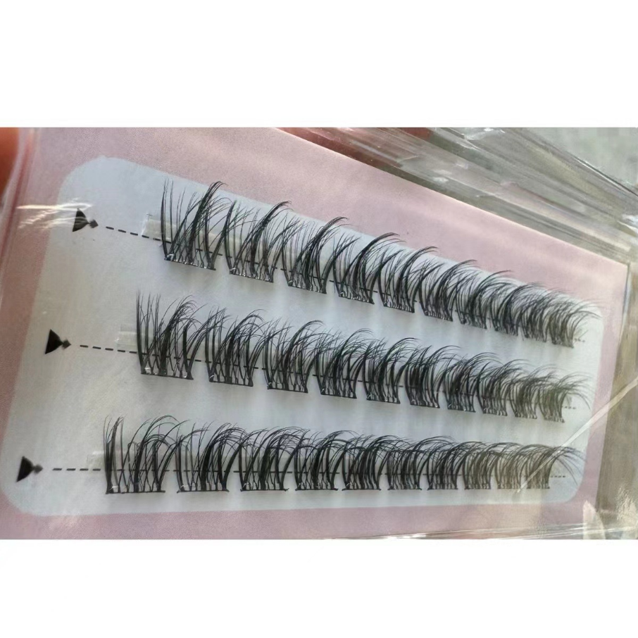 5D Glue - Free Baby - Curve Fluffy False Eyelashes: Messy Lazy - Person's Trilogy with Natural Hair - like Texture, Single Clusters