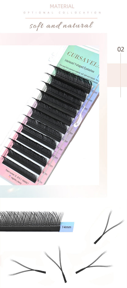 YY Pre-Made Eyelashes 100pcs The exquisite CURSAVELA eyelashes significantly boost the eyes' allure.