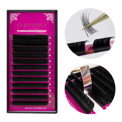 100 Pcs  CURSAVELA  Classic Volume Lashes, Fluffy Ultra Soft Eyelash Extensions