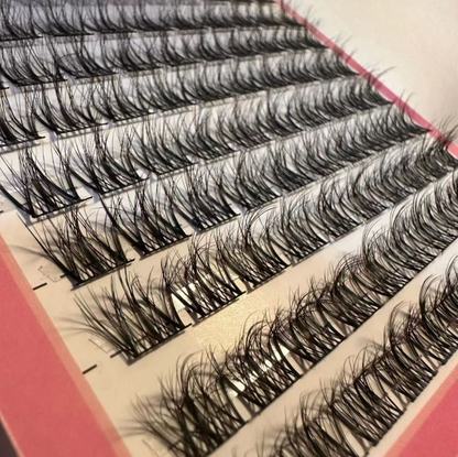 5D Baby Curl Layered Effect! Fluffy Natural-Style False Eyelashes Lazy Girl Three-Step, Single Cluster Realistic Design