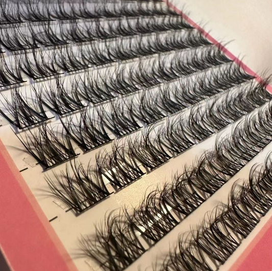 5D Baby Curl Layered Effect! Fluffy Natural-Style False Eyelashes Lazy Girl Three-Step, Single Cluster Realistic Design
