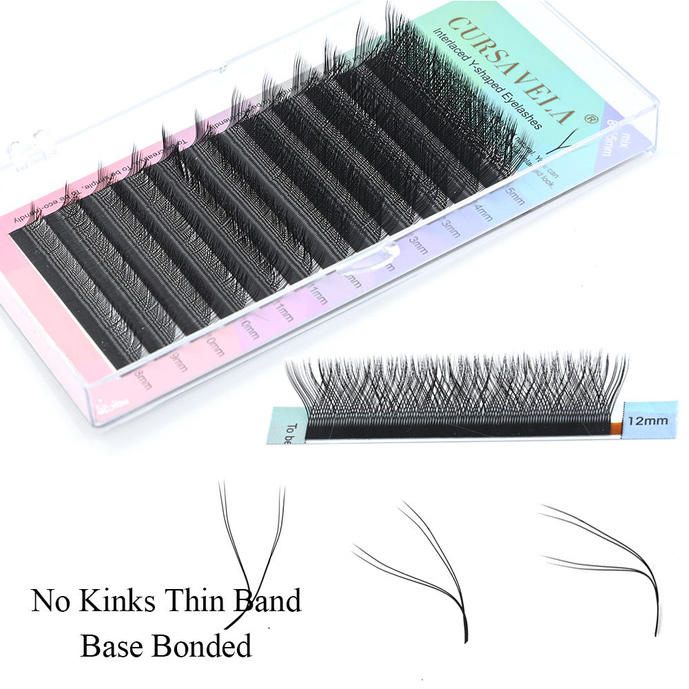 YY Pre-Made Eyelashes 100pcs The exquisite CURSAVELA eyelashes significantly boost the eyes' allure.